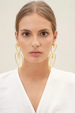 Double Heart Of Gold Earrings