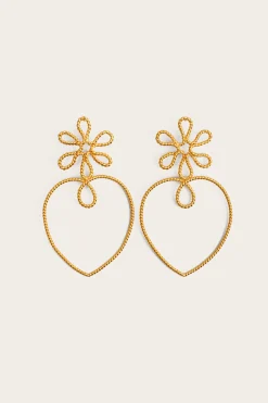 Flower Heart Earrings